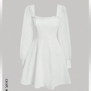 white shein dress